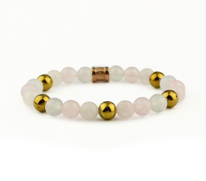 Perlenarmband Rose Matte
