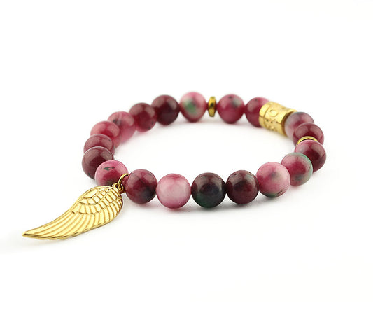 Perlenarmband Rosa Wing