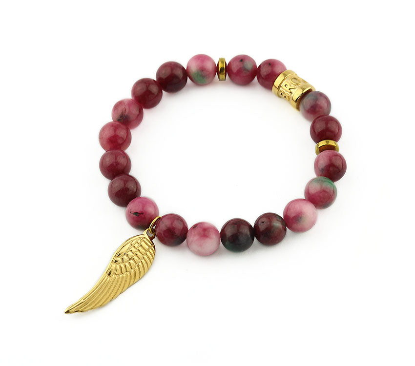 Perlenarmband Rosa Wing